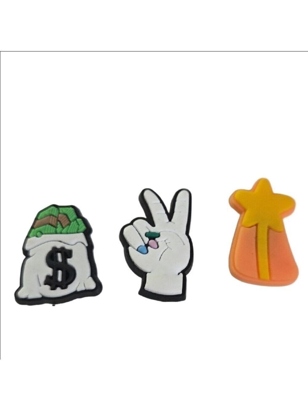 Shoe Charms Set Money Bag Peace Sign Star